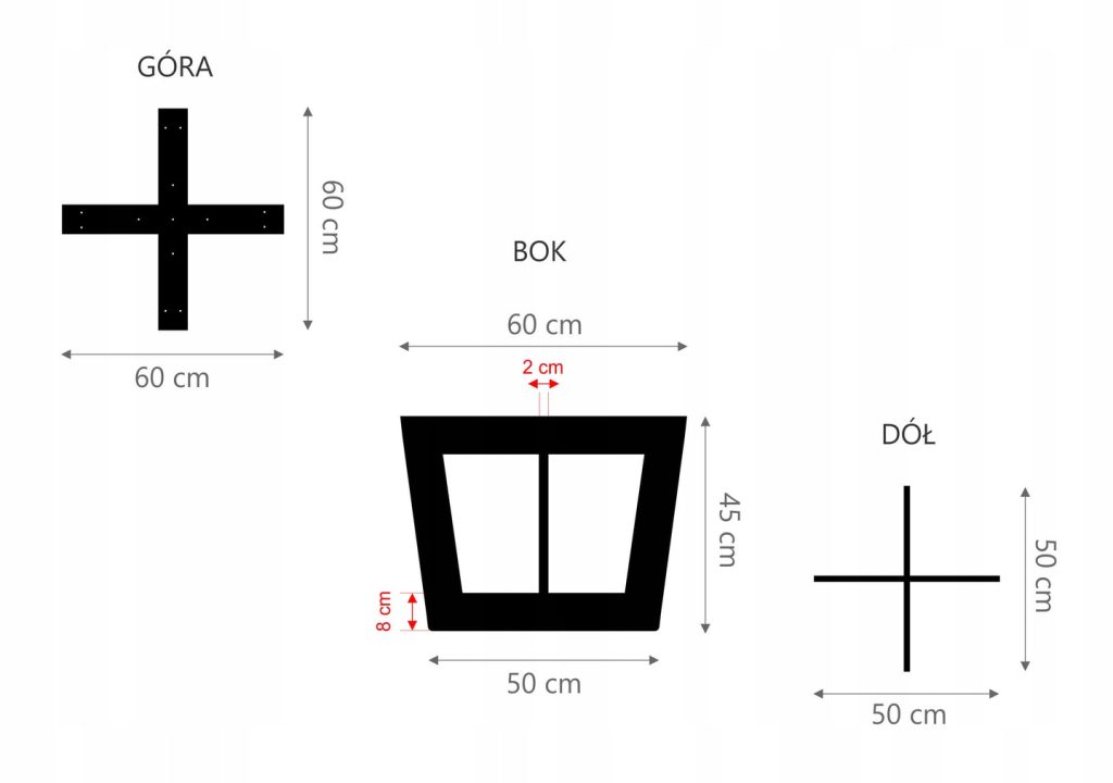 Side Table Leg Tectum Side 60 cm M - Image 3