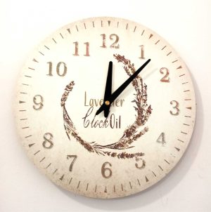 Gold Wall Clock Lavender 30 cm