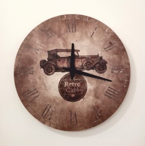 Hanging Clock Retro Cars 30 cm