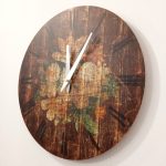 Brown Wall Clock Lilies 30 cm
