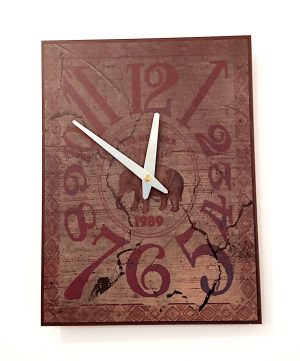 Rectangular Clock Elephant 30 cm