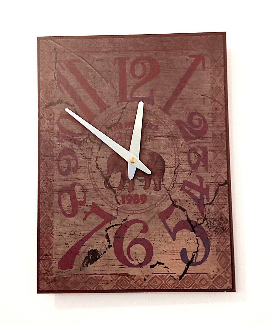 174_1a Rectangular Clock Elephant 30 cm - Image 1