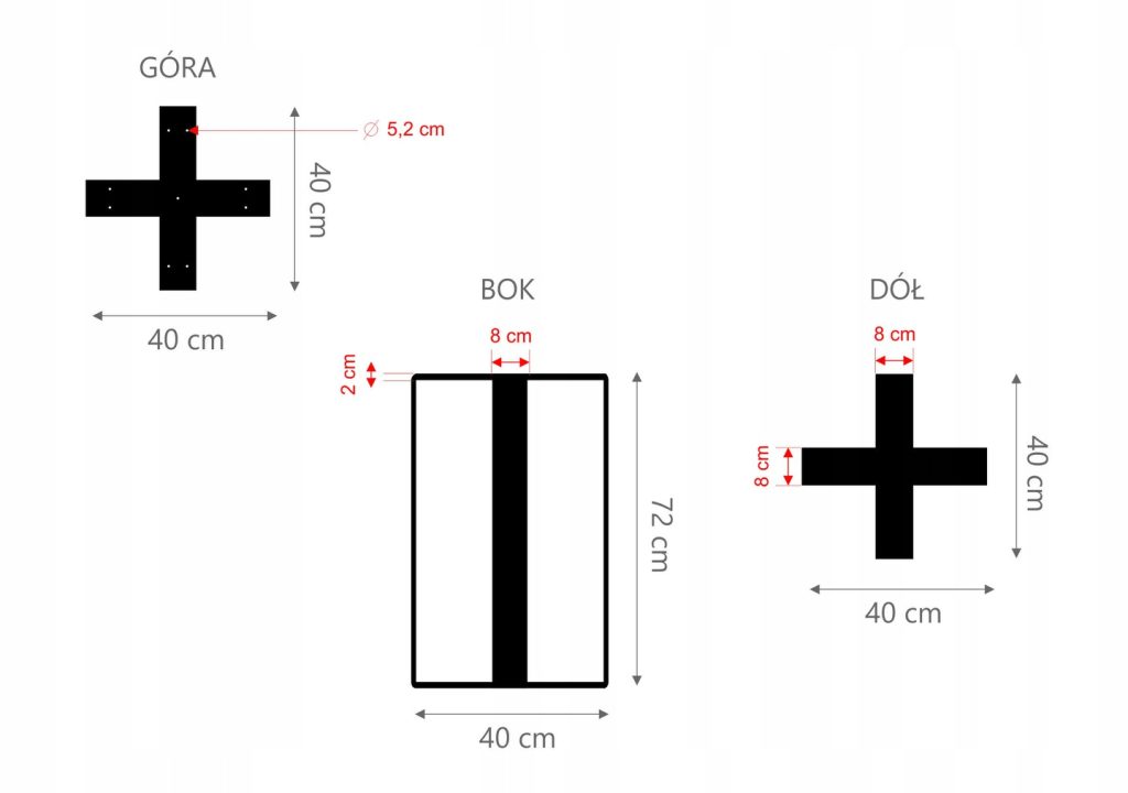 Table Leg Cross Straight S - Image 3