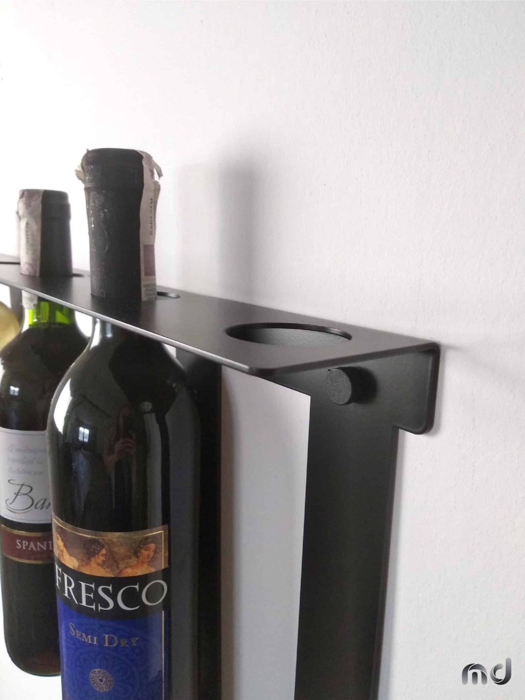Metal Wall Mounted Wine Rack Cote 5 Bottles 60 cm - Image 3