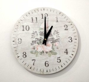 Light Wall Clock Roses 30 cm