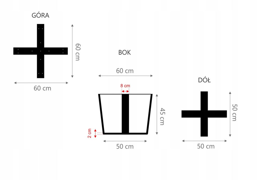 Side Table Leg Tectum 60 cm M - Image 3