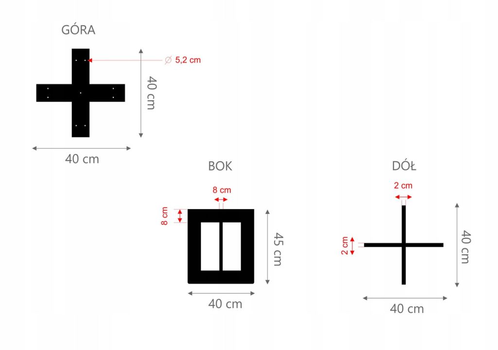Side Table Leg Cross Straight Side S - Image 3