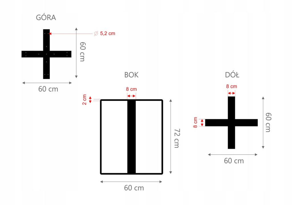 Table Leg Cross Straight M - Image 4
