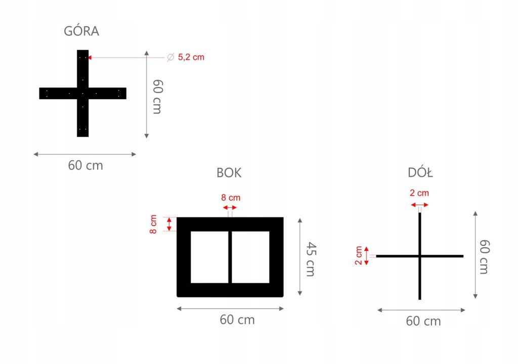 Side Table Leg Cross Straight Side M - Image 3