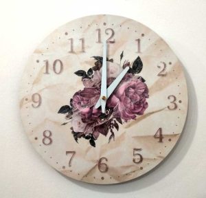 Wall Clock Peonies 30 cm