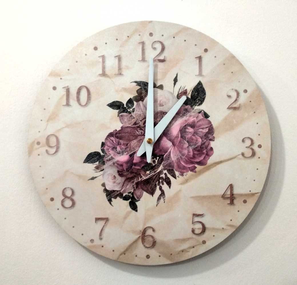 73 Wall Clock Peonies 30 cm - Image 1