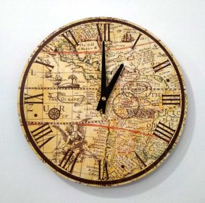 Wall Clock Map 30 cm