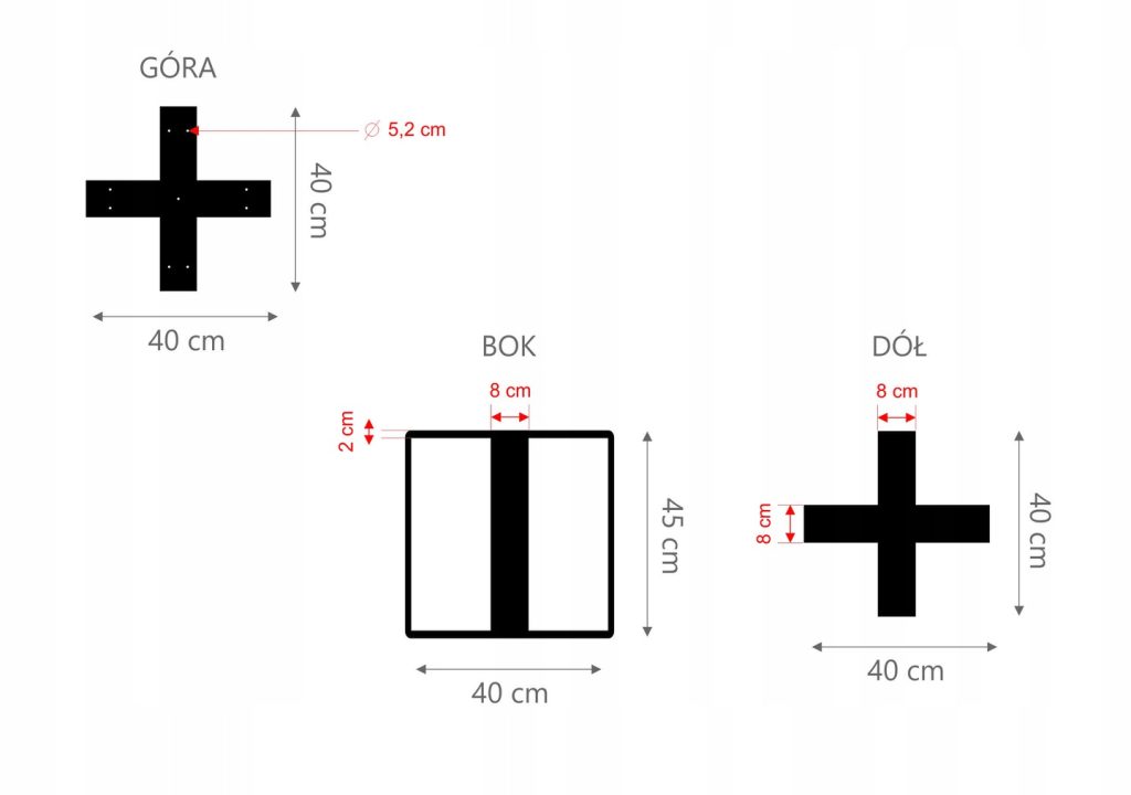 Side Table Leg Cross Straight S - Image 3