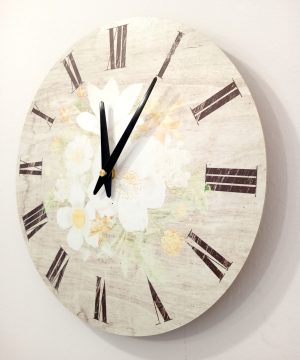 Light Wall Clock Lilies 30 cm