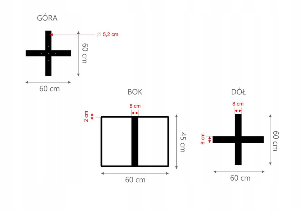 Side Table Leg Cross Straight M - Image 3