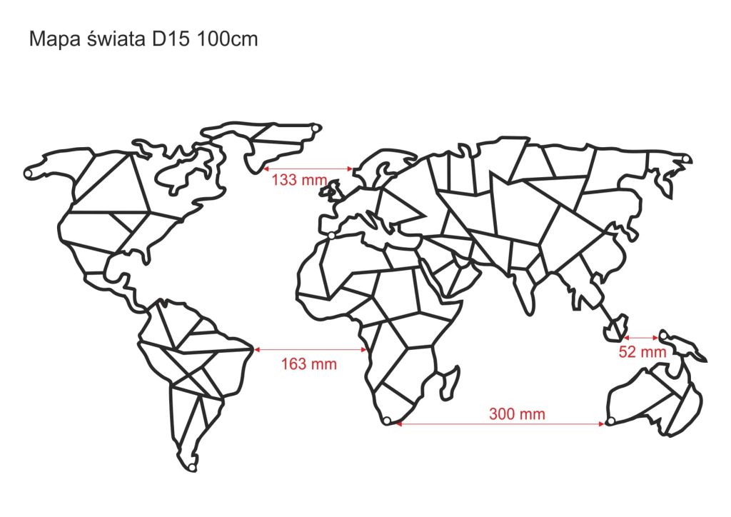Metal world map DES015 100 cm - Image 2