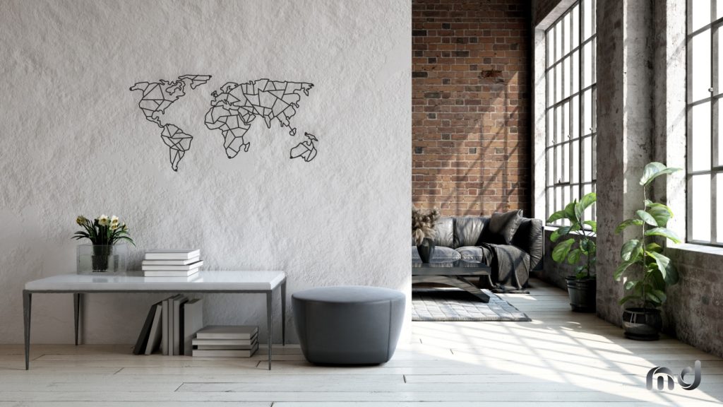 Metal world map DES015 100 cm - Image 4