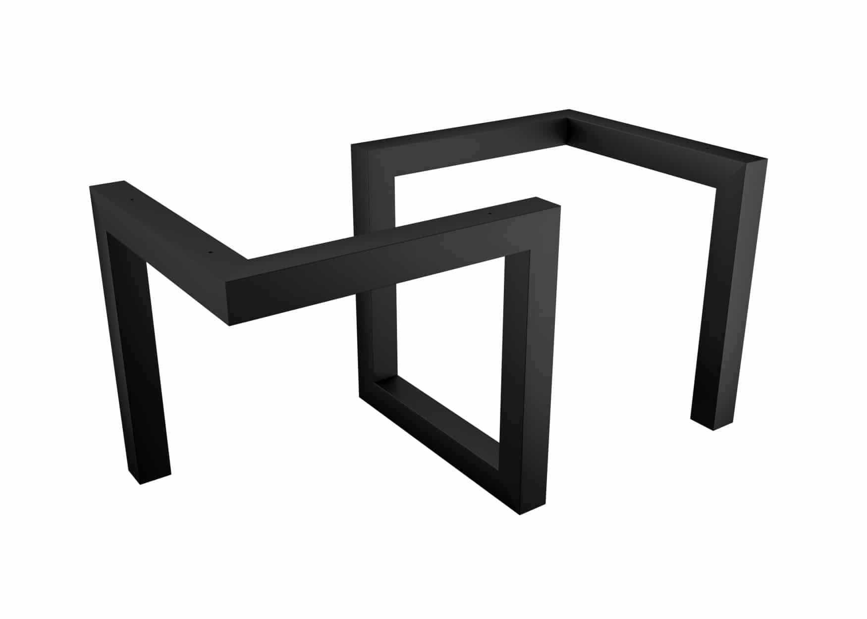 GEO_h72_140x70cm_czarny_rend1 Metal Table Base Geo - Image 1