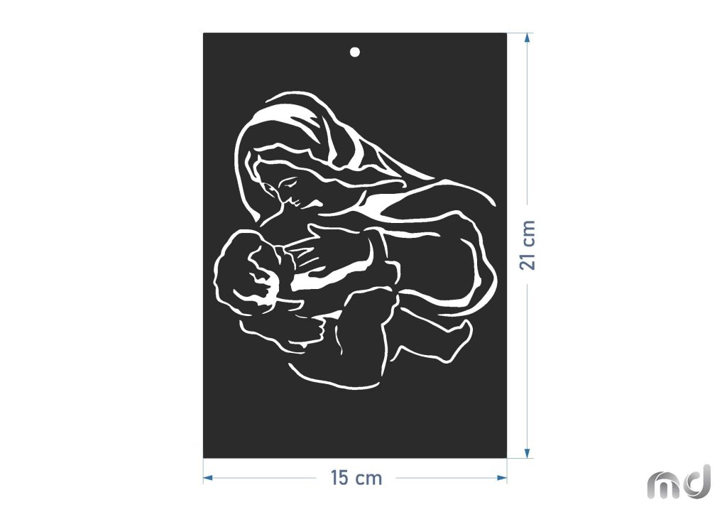 Metal Icon Mother of God with Child KNS023 21 cm - Image 4