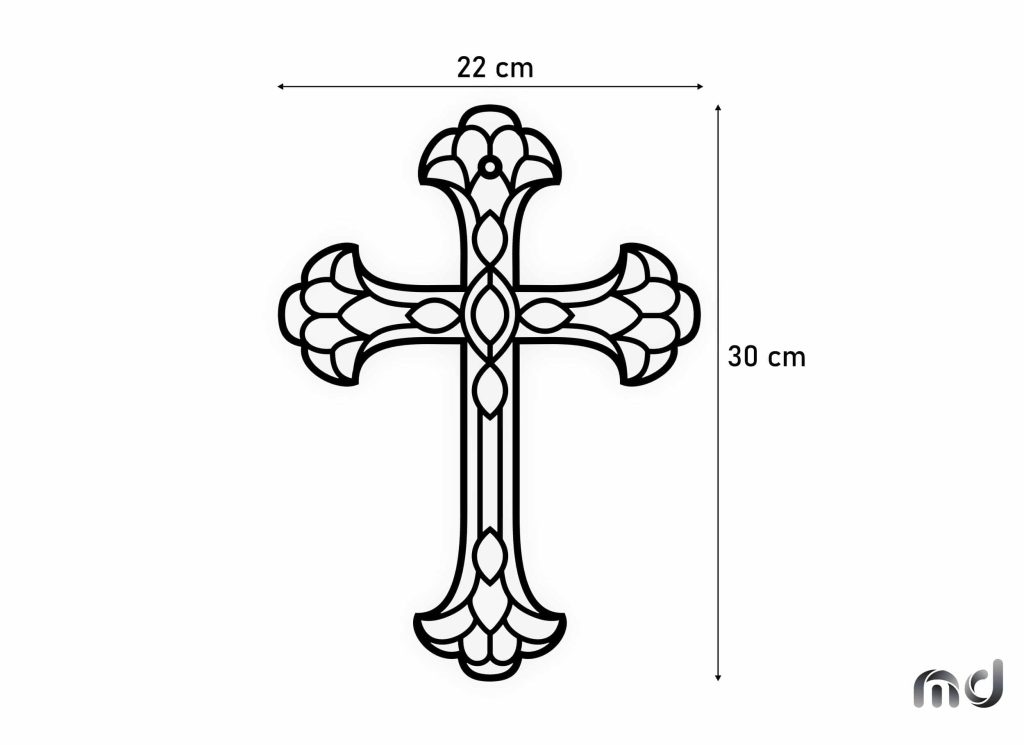 Metal Cross KNS026 30 cm - Image 2