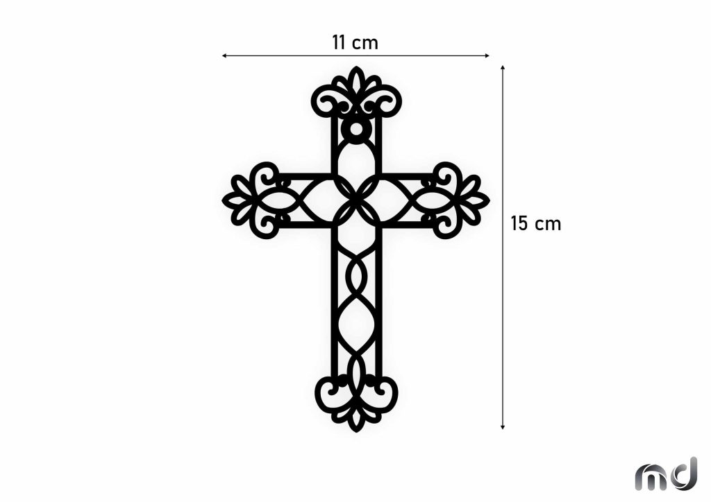 Metal Cross KNS027 15 cm - Image 2