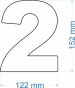 House Number 2 - Stainless Steel Adress Plaque - Image 2