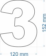 Address Plaque - Stainless Steel House Number 3 - Image 2