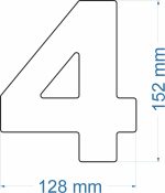 Address Plaque - Stainless Steel House Number 4 - Image 2