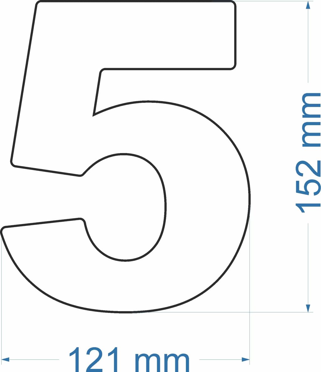 Address Plaque - Stainless Steel House Number 5 - Image 2