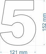 Address Plaque - Stainless Steel House Number 5 - Image 2