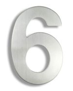 Address Plaque - Stainless Steel House Number 6