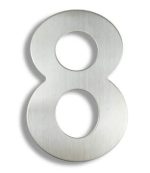 House Number 8 - Stainless Steel Adress Plaque
