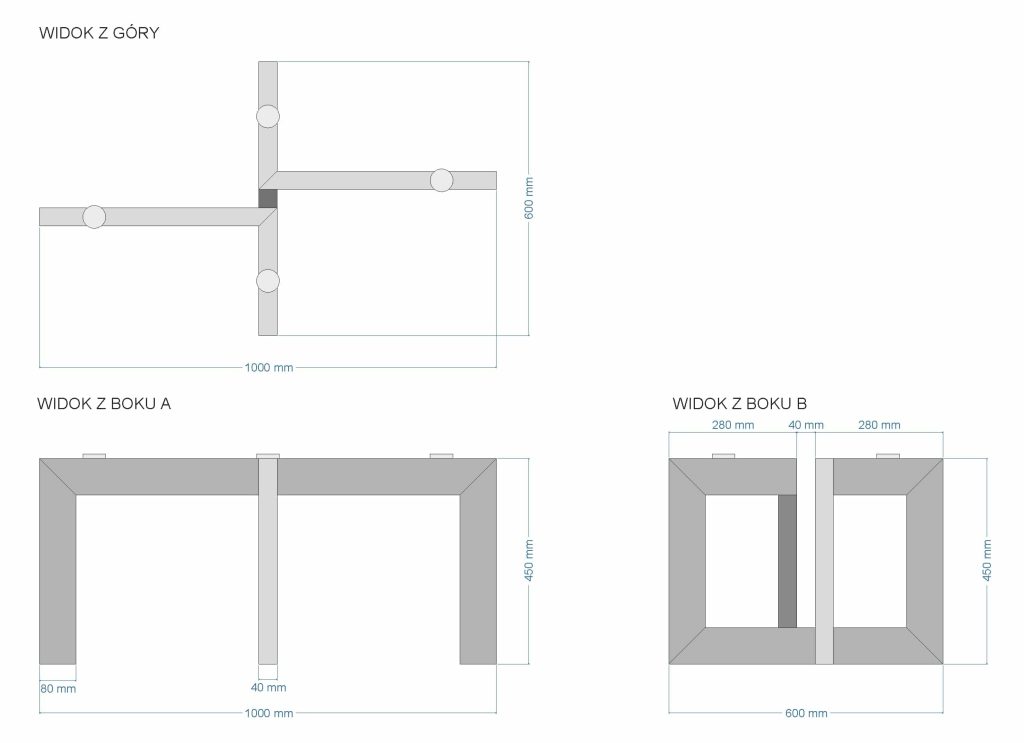 Cofee Table Base for Glass Top Geo - Image 4
