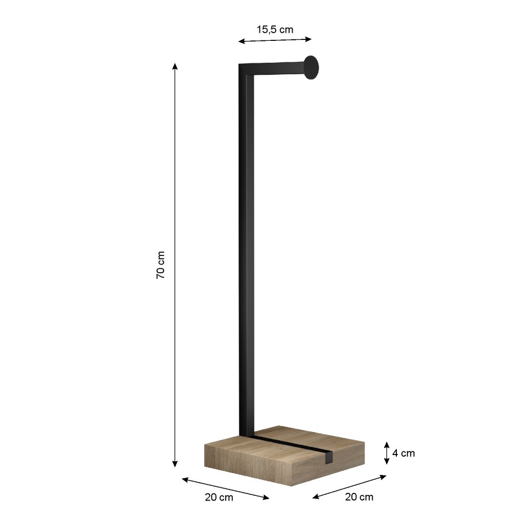 Toilet Paper Holder with Wooden Base - Image 2
