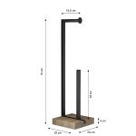 Toilet Roll Holder with Storage and Wooden Base - Image 2