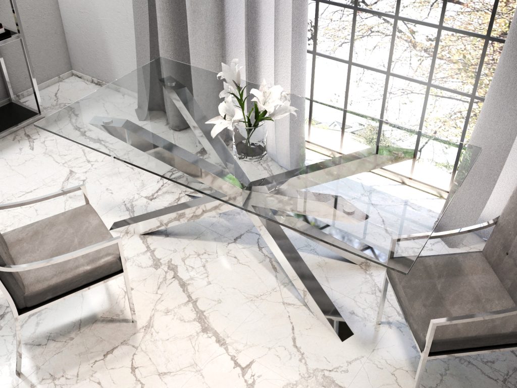 Table Base for Glass Top Spider Chrome L - Image 3