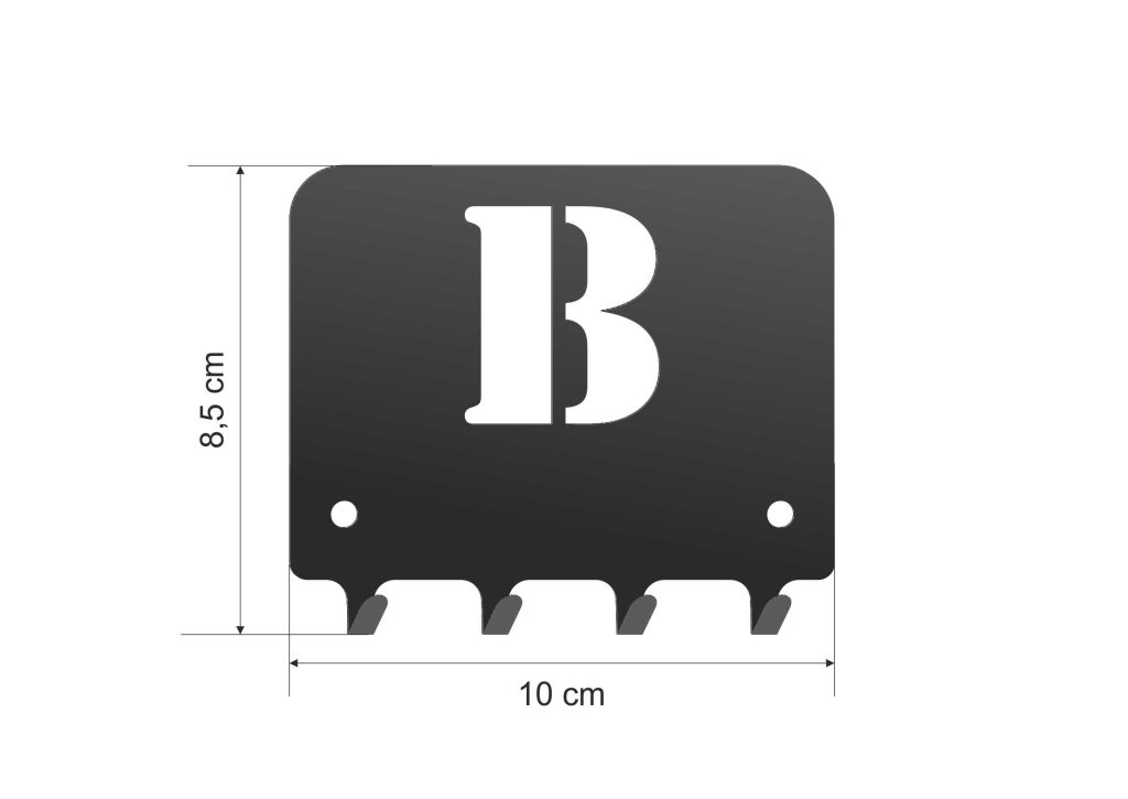 Wieszak metalowy na klucze WIE196 LITERKA 10cm - Image 2