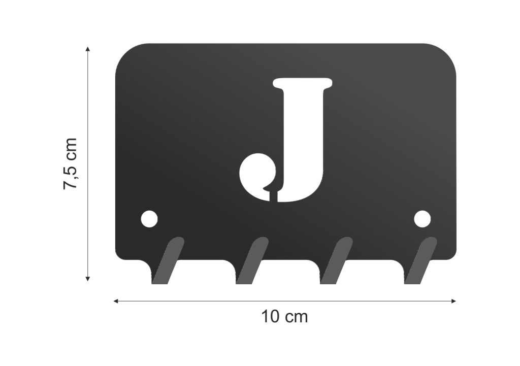 Wieszak metalowy na klucze WIE205 LITERKA J 10cm - Image 2
