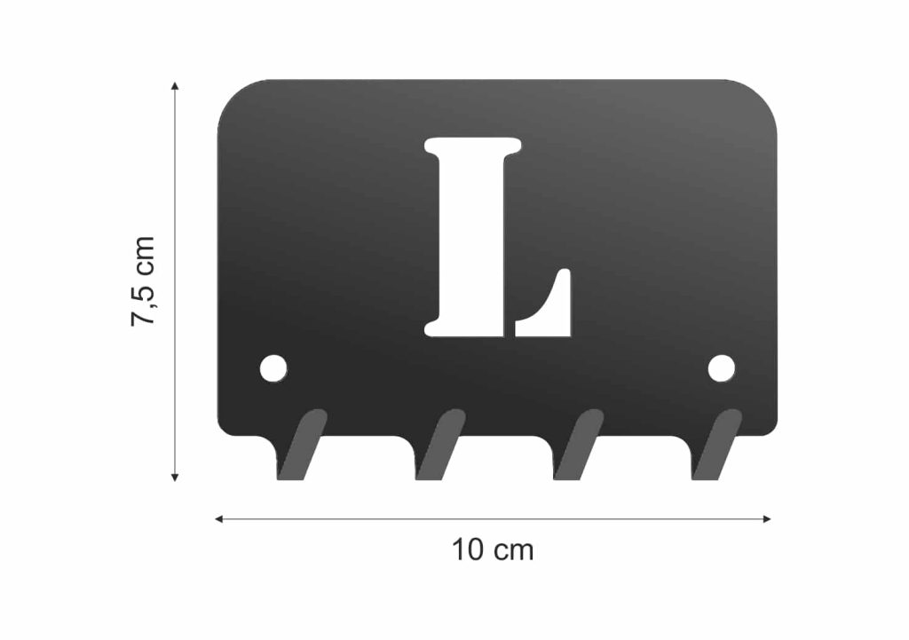 Wieszak metalowy na klucze WIE207 LITERKA L 10cm - Image 2