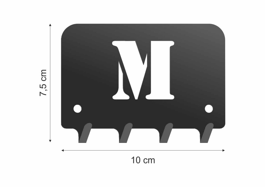 Wieszak metalowy na klucze WIE208 LITERKA M 10cm - Image 2