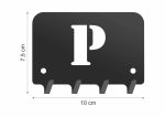 Wieszak metalowy na klucze WIE211 LITERKA P 10cm - Image 2
