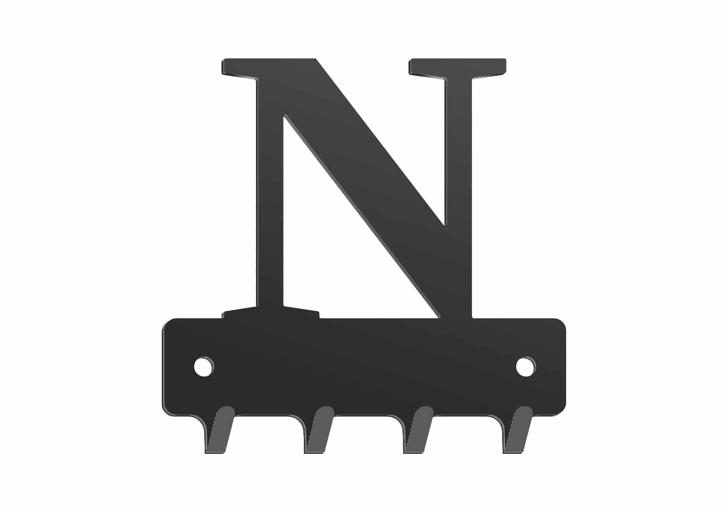 W232_10cm_czarna2mm Wieszak metalowy na klucze WIE232 LITERKA N 10cm - Image 1