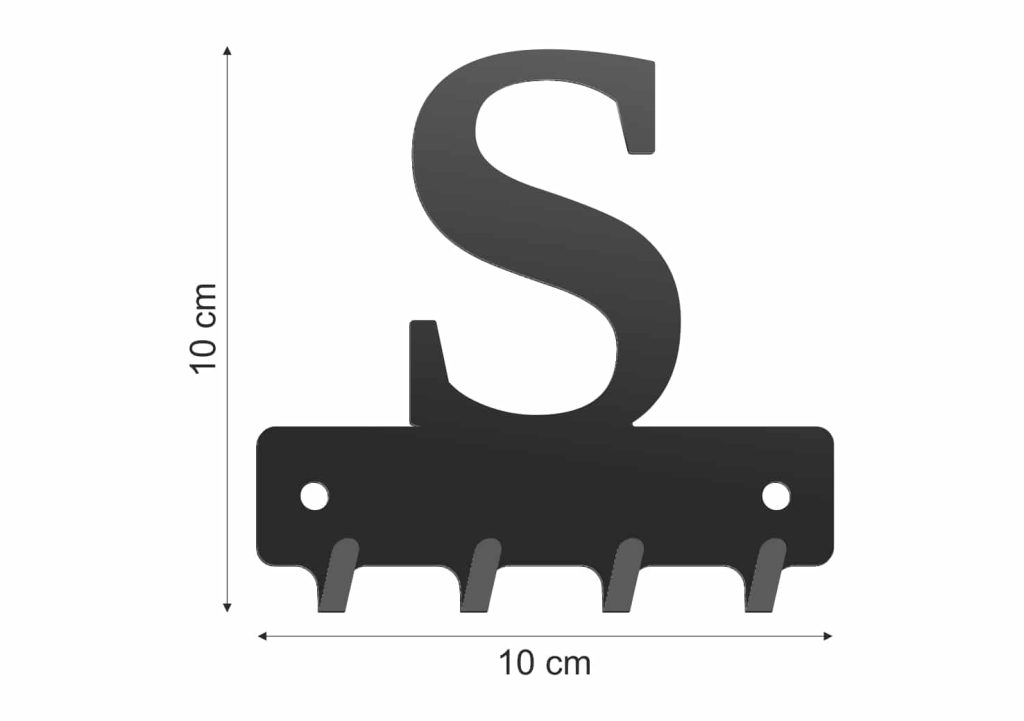 Wieszak metalowy na klucze WIE236 LITERKA S 10cm - Image 2