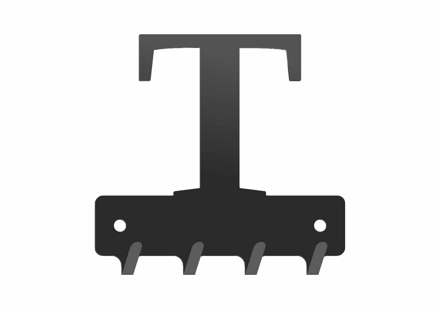 W237_10cm_czarna2mm Wieszak metalowy na klucze WIE237 LITERKA T 10cm - Image 1