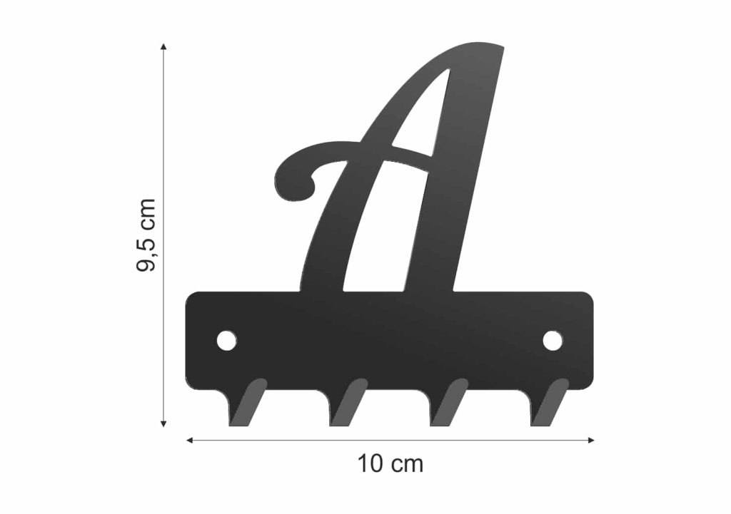 Wieszak metalowy na klucze WIE241 LITERKA A 10cm - Image 2