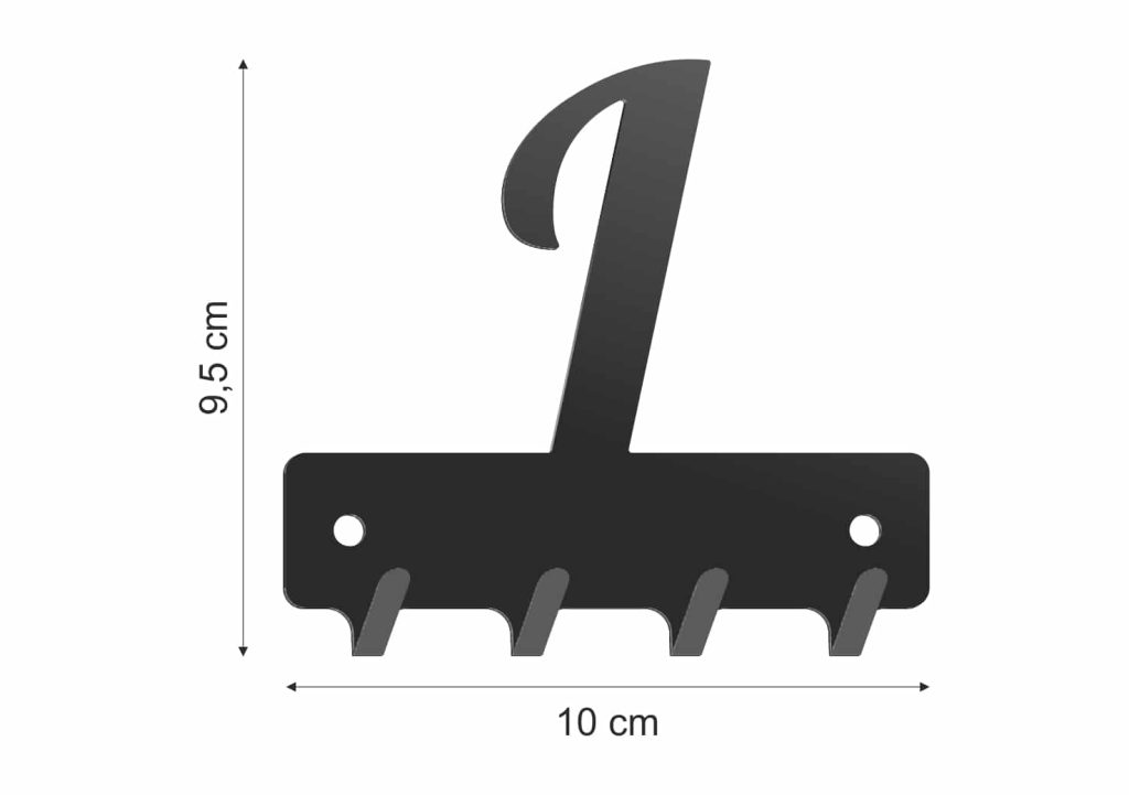 Wieszak metalowy na klucze WIE249 LITERKA I 10cm - Image 2
