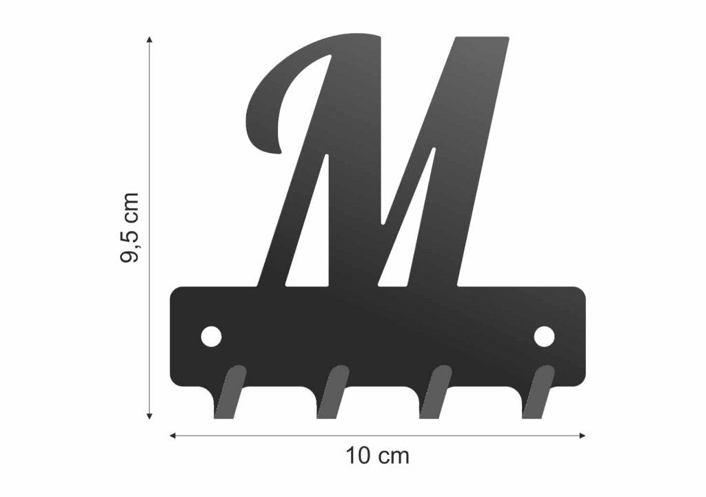 Wieszak metalowy na klucze WIE253 LITERKA M 10cm - Image 2