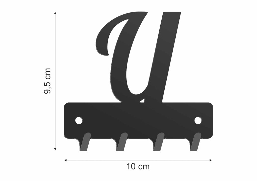 Wieszak metalowy na klucze WIE260 LITERKA U 10cm - Image 2