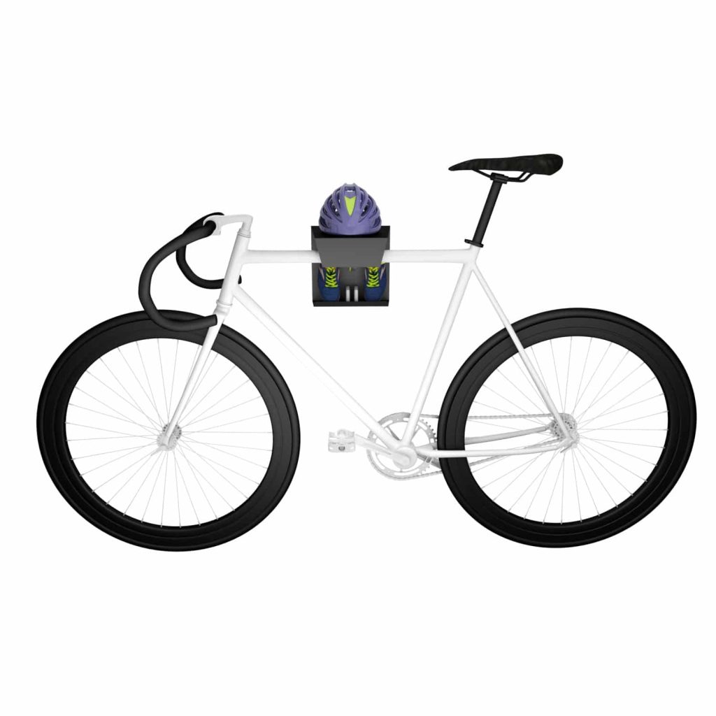Wall Mounted Bike Rack with Helmet and Shoe Shelf - Image 2