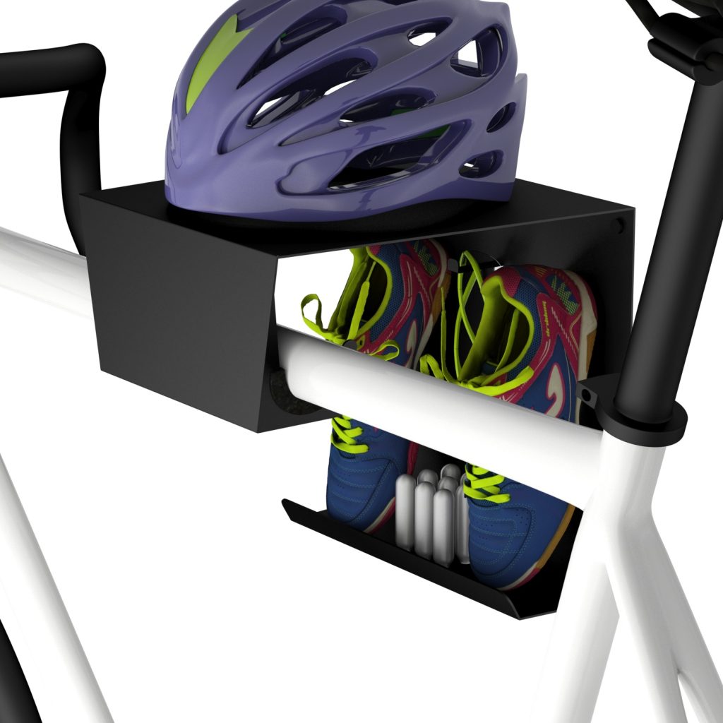 Wall Mounted Bike Rack with Helmet and Shoe Shelf - Image 4